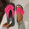 Fashion Women Slippers Flower Decoration Casual Flat Slippers New Summer Sandals Outdoor Beach Shoes Women Flip-flops Home Slides Women