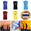 Tayland Milli Voleybol Takımı Atlet Antrenman JERSEY CHEER Fan Baskı Hızlı Kuruyan V Yaka Erkek Kadın Unisex Kolsuz Üniforma Bayrak Logo Spor