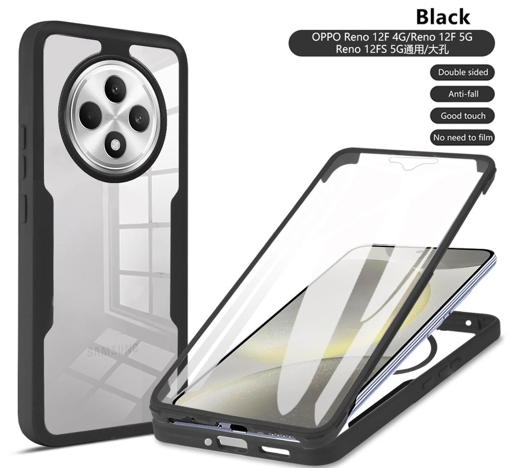 Nárazuvzdorný 360 Průhledný Kryt pro OPPO Reno 12 Pro Reno12 Reno 12F 12 F FS 12FS Reno12F Kryt Ochrana Objektivu Fotoaparátu a Displeje Celková Ochrana