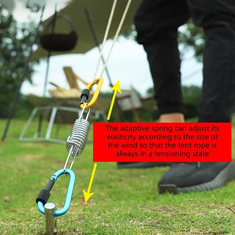 4Pcs Stainless Steel Tent Spring Buckle for Outdoor Camping, Dog Training, Swing