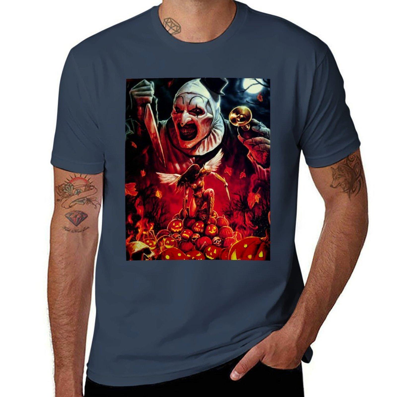 Terrifier art the clown horror merch poster TShirt Simple Graphic Design TShirt S