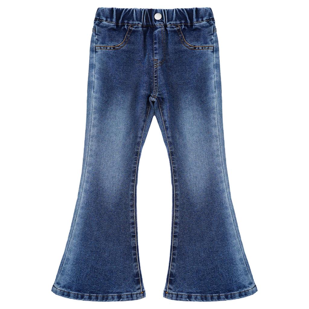 Kids Cowgirl Cute Flare Bootcut Jeans Bell Bottoms Slim Fit Jeans for Girls Casual Denim Long Pants