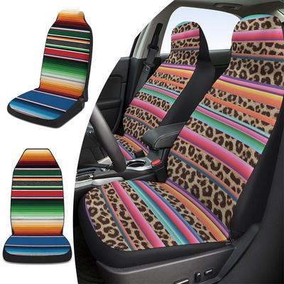 Funda Protectora de Asiento de Coche Integrada Universal Impermeable Cojín para Asiento de Coche Tendencia de Color Estampado de Leopardo Cojín Transpirable