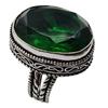 Green Garnet Hydro Gemstone Antique Silver Plated Ring US Size-5.5 A 1218