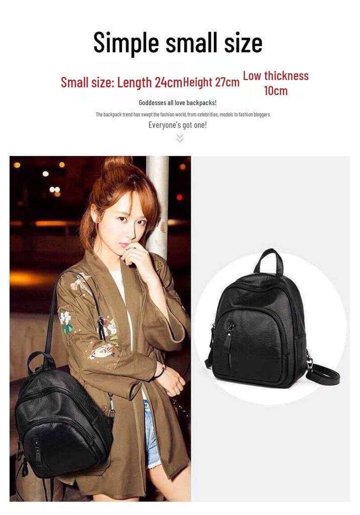 Women's Soft PU Leather Backpack - Casual Autumn/Winter School & Travel Bag