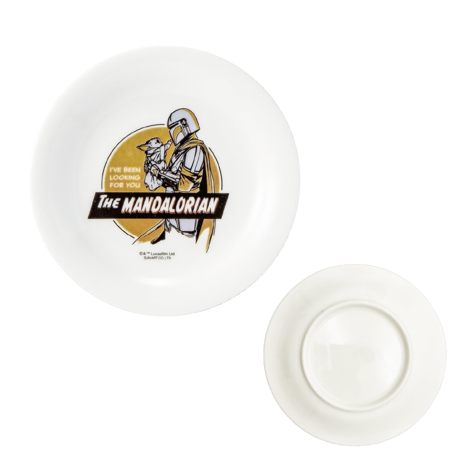 

Sunart Wars 2026 Новая тарелка Глогу Миндалорец, безопасная для микроволновой печи и посудомоечной машины, Товары для стола THE MANDALORIAN Сделано в Японии «Звездная серия» & (ок. белый