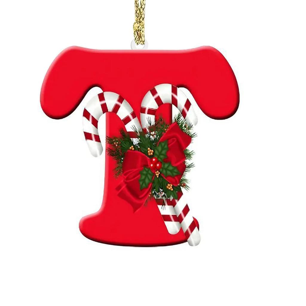 1pc Christmas Pendant Acrylic 26 Letter Pendant Hanging Christmas Tree Ornament Accessories Xmas New Year Decor Ornaments