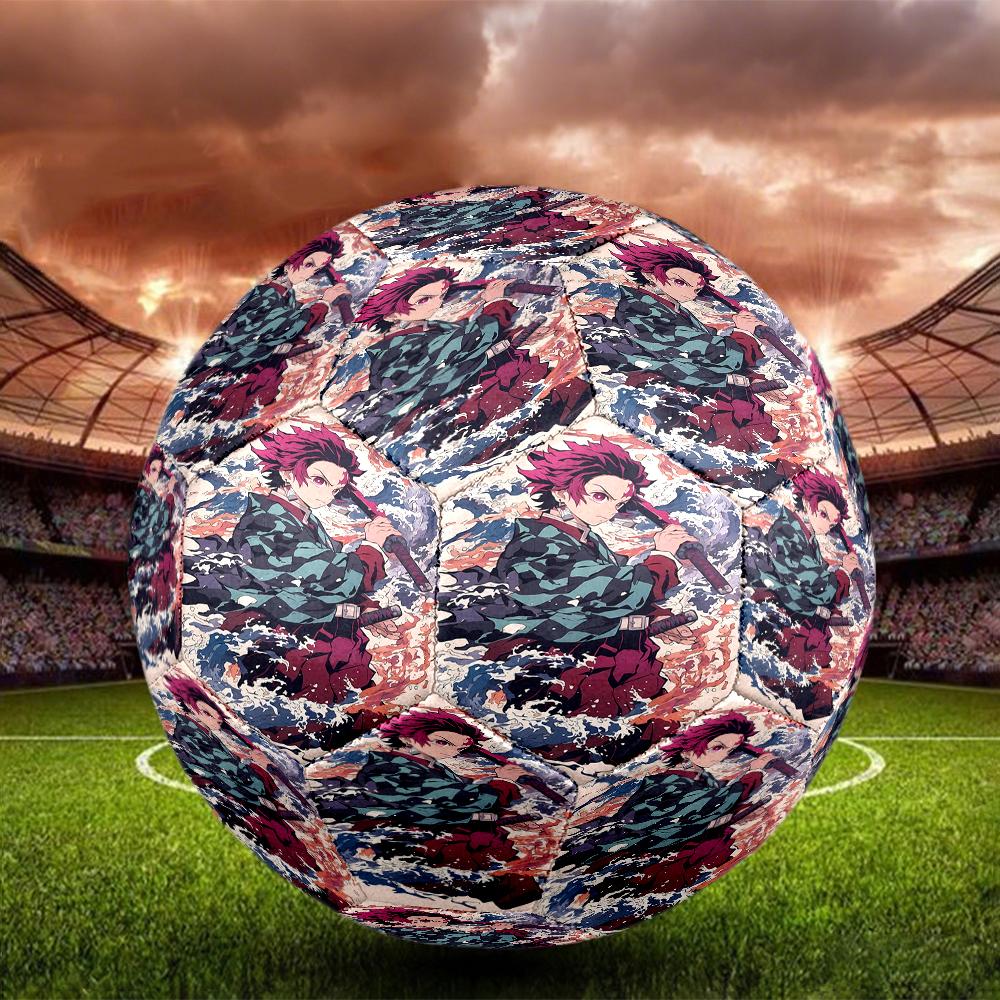 Demon Slayer Theme Size 5 Soccer Ball, Suitable for Both Indoor and Outdoor Matches, a Gift Suitable for Everyone.