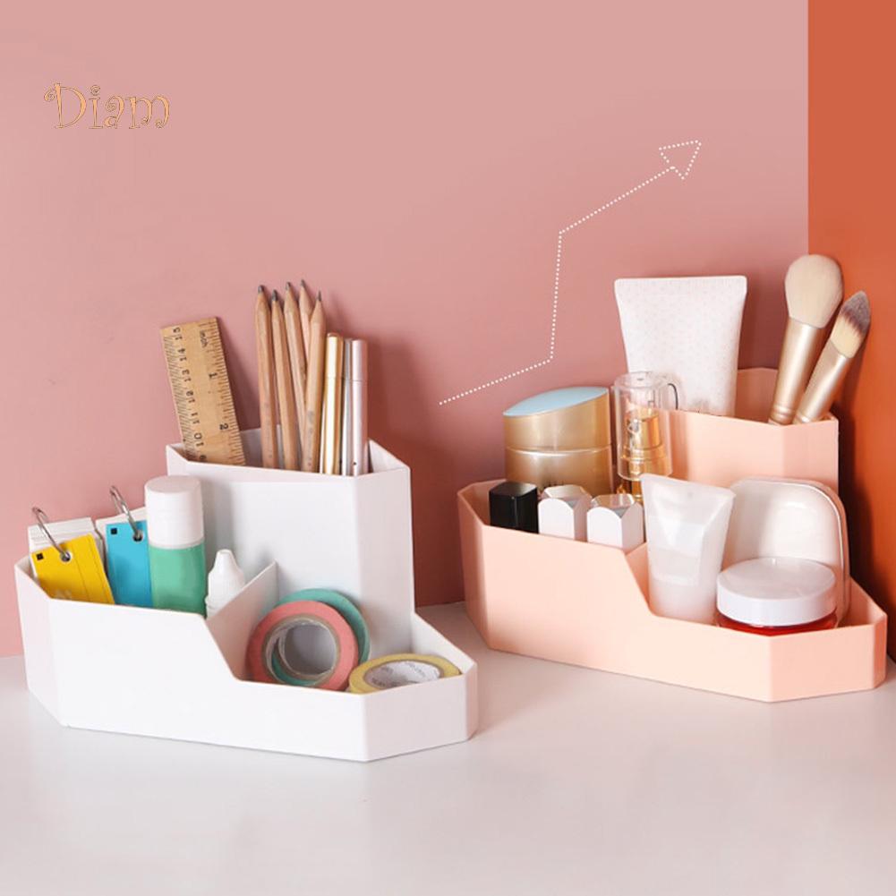 Buy TOPMART Desk Makeup Organizer Cosmetics Storage Box Case Pen Brush