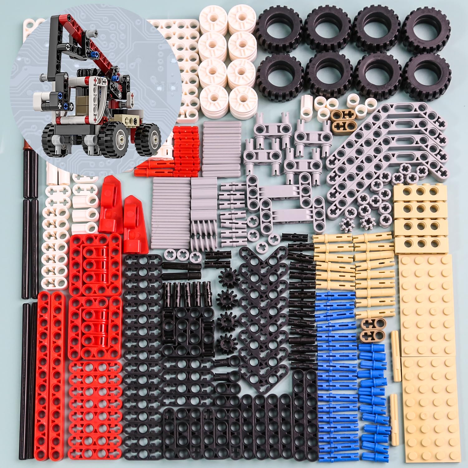 

Domoni 298PCS Bulk Technic Building Kit - Pin Lift Arm Beam Axle Panel Car Building Blocks MOC STEM Compatible with Major Brands
