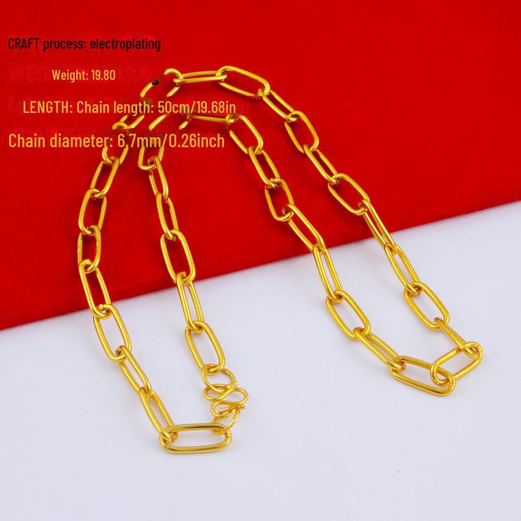 Men's Alloy Gold-Tone Necklace – Bold, Durable, Street Style Accessory