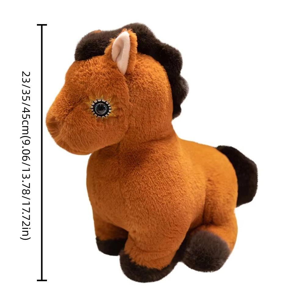 Big Mane Horse Plush Toys Stuffed Cartoon Horse Stuffed Toy Sitting Foal Plush Doll Kids Gift