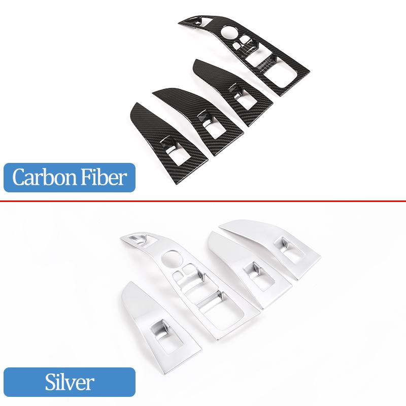 ABS Chrome/Carbon Fiber Car Window Lift Button Frame Trim Accessories For BMW X5 G05 X7 G07 2019-2026  Left Hand Drive
