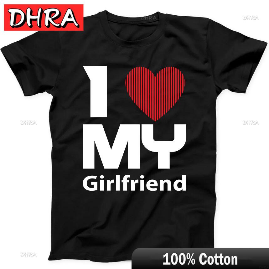 

I Love My Girlfriend Unisexs Gift Joke Valentines Day Gift Tee Black T Shirt Casual Shirts Tees for Anniversary Gift TShirt Girls 4XL