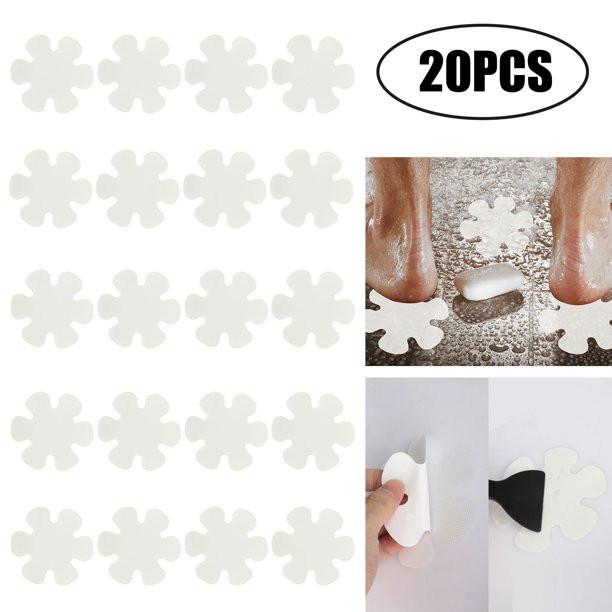 20pcs Bathtub Stickers Non-,- Shower Safety Treads Adhesive Appliques With Scraper Bright Colourful Flower Decals For Bath Tub, Stairs, Shower