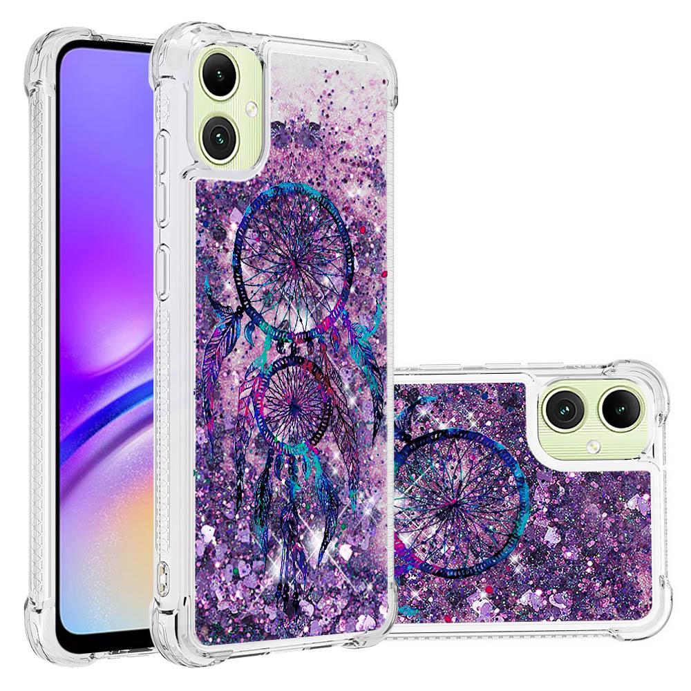 

For Samsung Galaxy A05 4G TPU Case with Quicksand and Pattern Printed Blue Butterfly