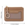 Simple With Keychain Hanging Card Bag PU Leather Thin Pocket Coin Purse Multifunction Waterproof Multi-card Wallet Gifts