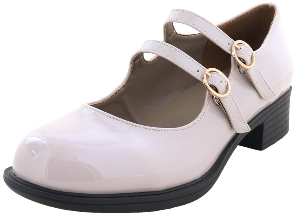 Long Double Strap Pumps for All Weather Conditions Easy To Walk Wide High Perfect for and Rainy Low Classic Style by Daddy Long Legs Japanese Shoe