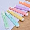 6 Pcs/set Flat Shape Pale Color Highlighter Fluorescent Pen Art Markers Gift Stationery Highlighter Kit Pastel Highlighters