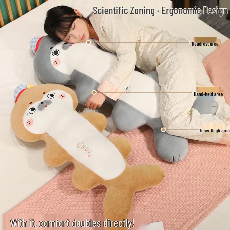 Seal Fishbone Plush Pillow - Cute Bedtime Companion for Boys & Girls