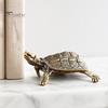 Unique Office Desk Accessories Vintage Metal Turtle Statues, Gold Figurines, Decorative Animal Elegant Brass Statue Ornament, Small Desktop Decoration