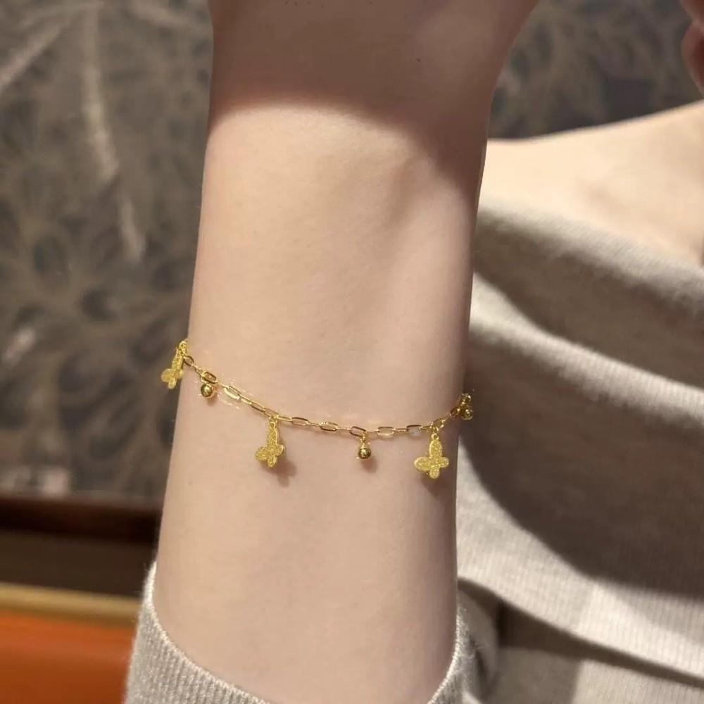 Gold Color Stainless Steel Bracelet Trendy Charm Bracelet New Wrist Chain  Jewelry Gifts
