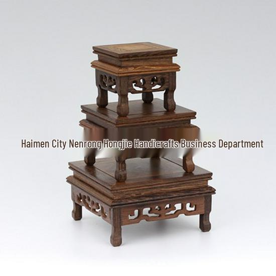 Solid Wood Rectangular Base for Statue or Pot