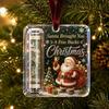 Acrylic Christmas Hanging Ornaments Printed Santa Snowman Reindeer Pendants for Tree Decoration