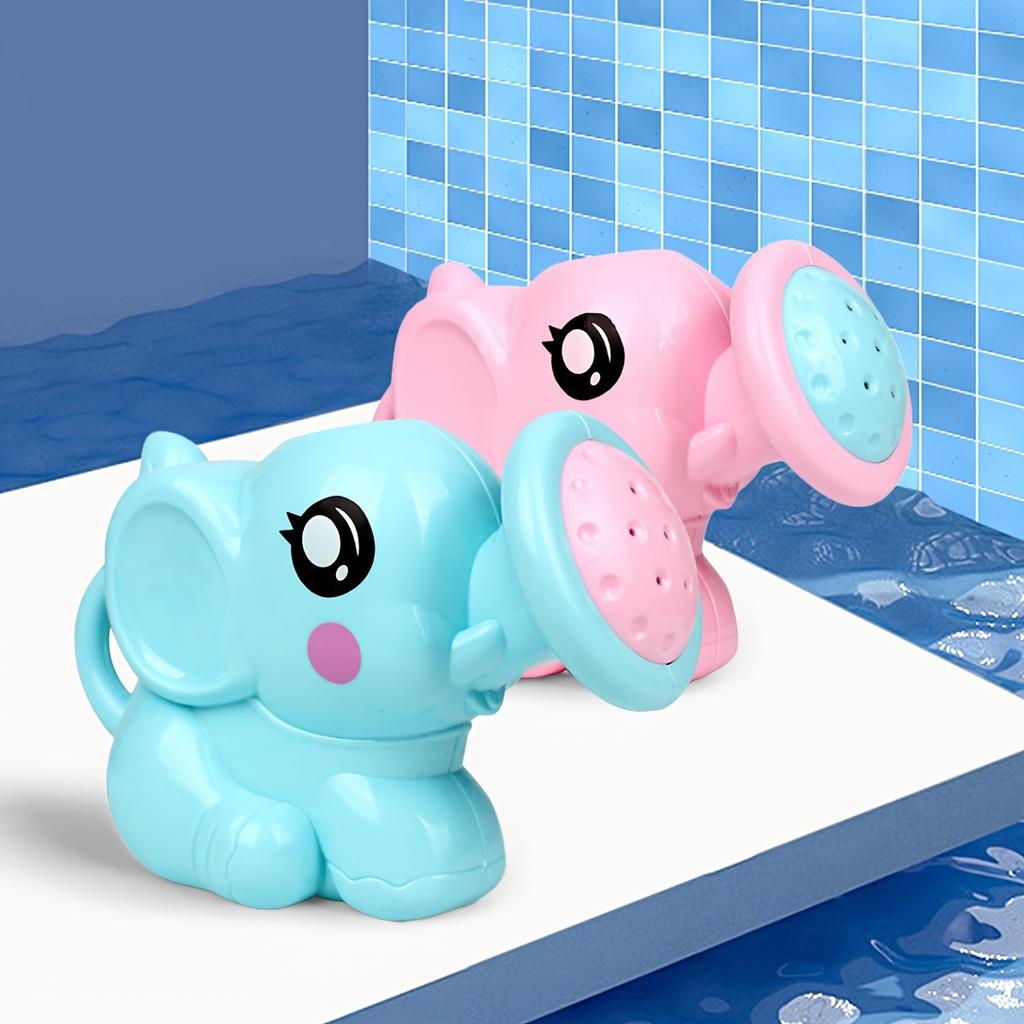 1pc Youngsters Bath Toys Cute Cartoon Elephant Shower Kettle, Pink And Blue Elephant Design, Fun Bath Time Water Play Accessories