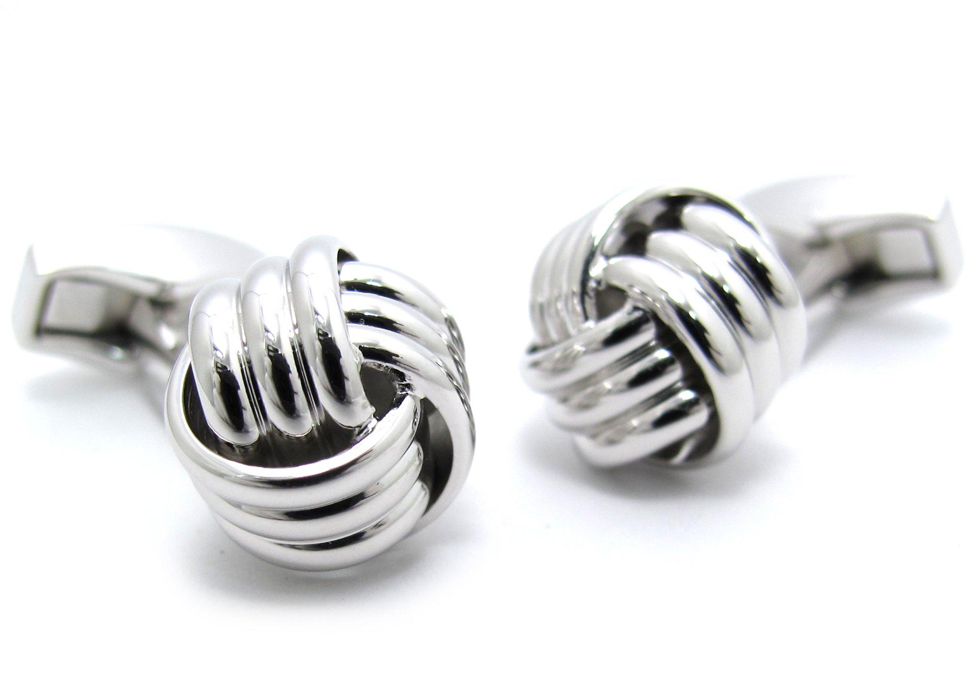 

TATEOSSIAN Knotted Ribbed Cuffs British (Rhodium) Cufflinks, Simple, Stylish, Brand, Business, Men s,