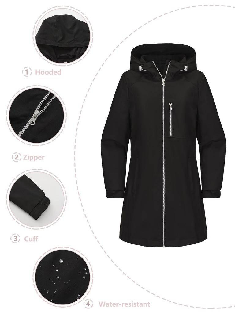 Women's Water-Repellent Windbreaker: Hooded, Long Sleeve, Loose Fit, Perfect for Spring & Autumn Outdoor Sports.
