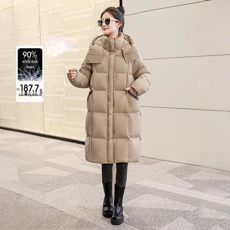 

Sibaishe Women s Fashion 90% Duck Down Hooded Winter Jacket S