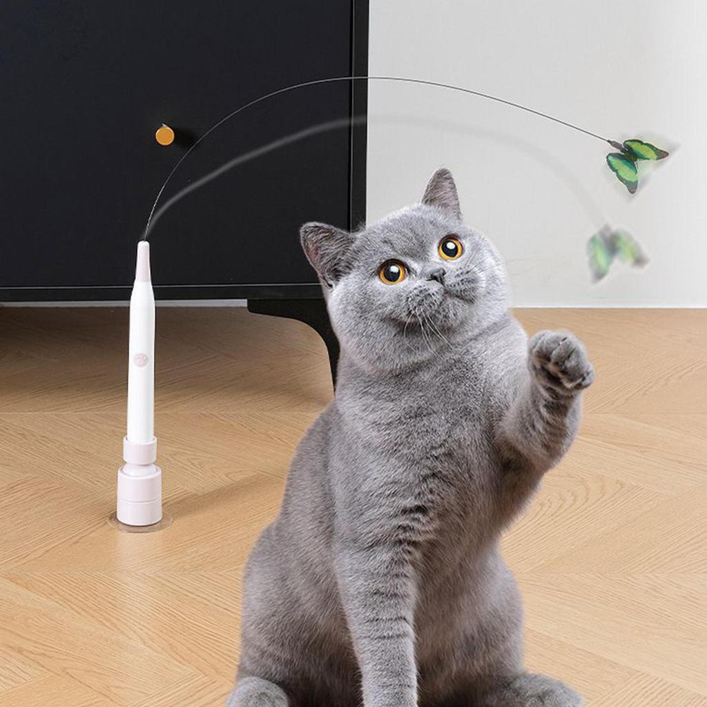 Indoor Cat Interactive Toys Battery Operated Suction Stimulating Moving Cat Toys Teaser Wand For Small Medium Kitten Home