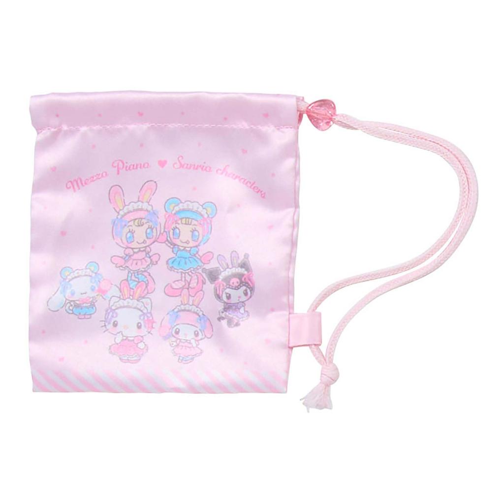 Sanrio mezzo piano secret mini drawstring bag featuring Sanrio 329070 characters,
