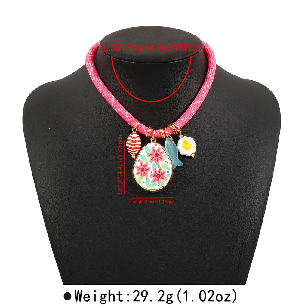 Tooxika Fashion Small Flower Multi Pendant Necklace Summer Dopamine Style Sweet Necklace