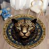 Luxury Gold Leopard Print Door Mat, Modern Animal Texture Non-Slip Rug, Washable Decor Carpet for Living Room Game Room