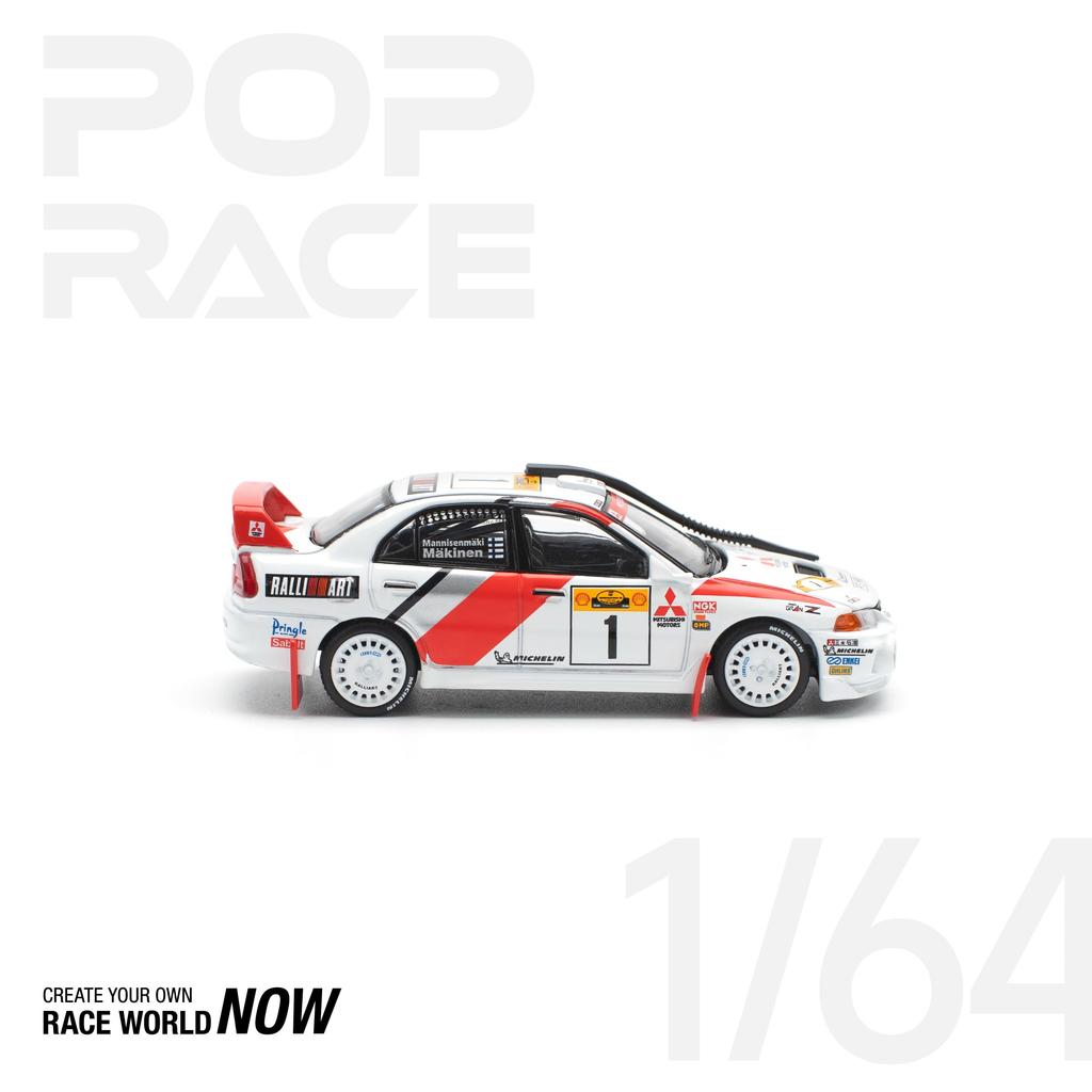 POP RACE Scale Mitsubishi Lancer Evolution IV Safari Rally Kenya 1998 PR640231 1/64 (Finished Model)