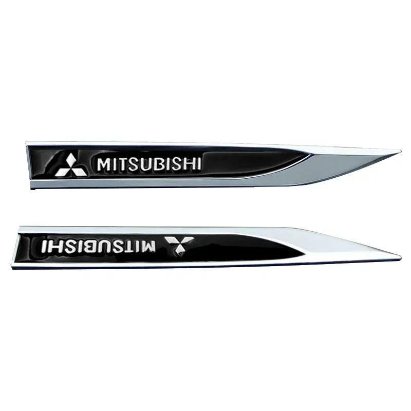 Car Metal Alloy Badge Car Body Side Wing Fender Decoration Stickers For Mitsubishi Ralliart Lancer EX Outlander 3 Pajero 4 ASX UG2