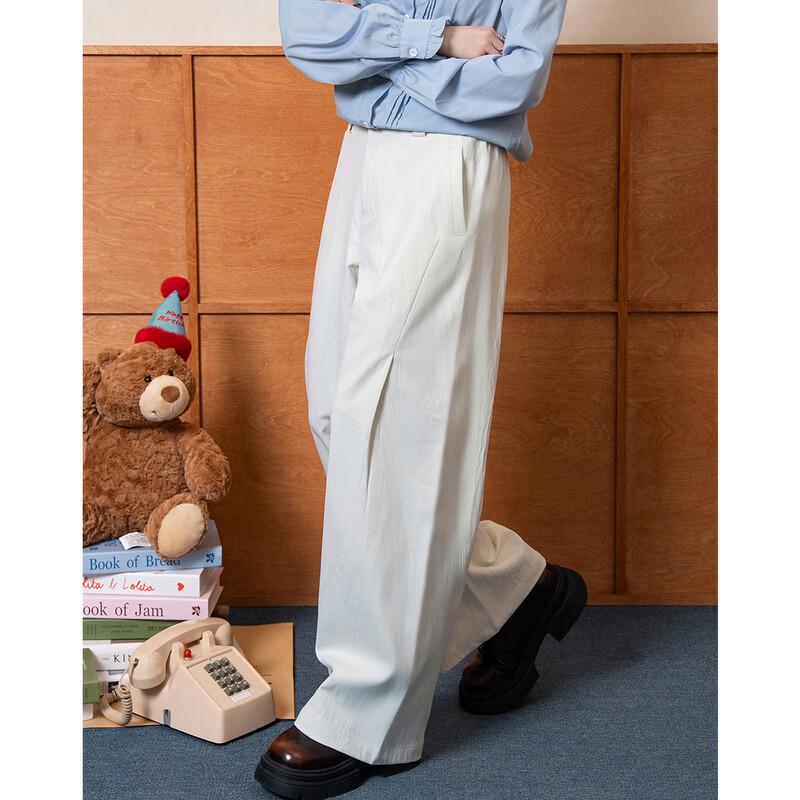 ET BOITE Women's Elastic Waist Wide-Leg Casual Pants