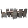 Day and Night - Day and Night Garden Dining Set 9 Pieces and Gray Synthetic Rattan Cushions