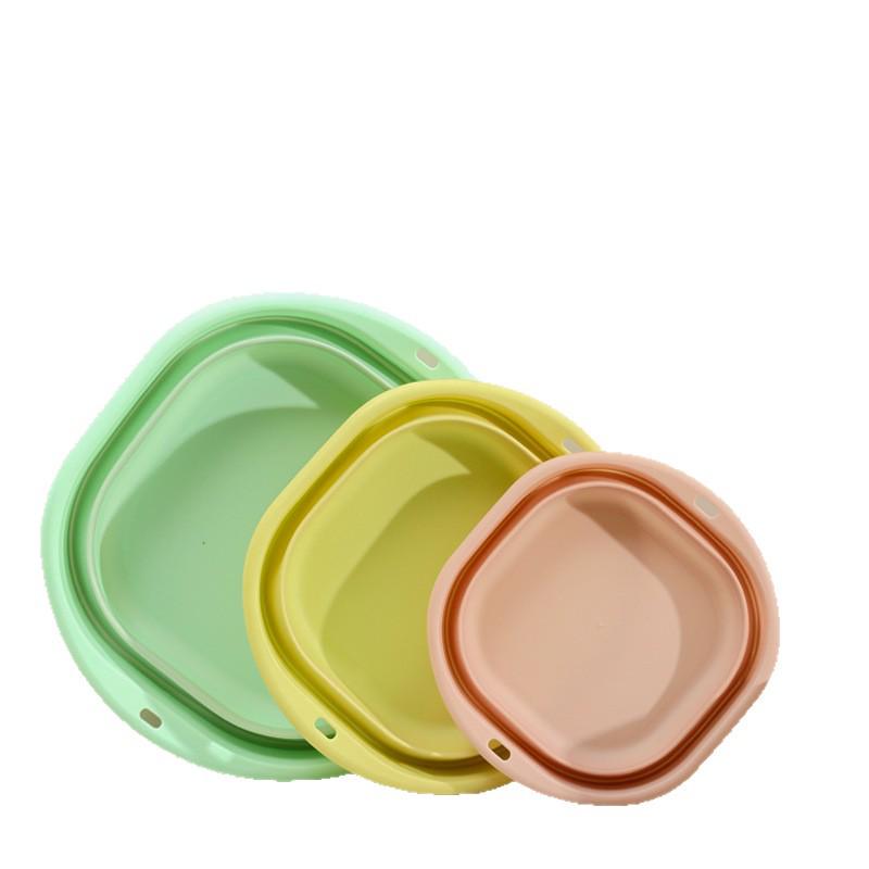 Portable Silicone Collapsible Basin: Foldable Washbasin for Vegetables, Dorm Use, and Foot Soaking.