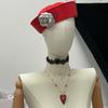 3D Camellia Captain Hat Costume for Women Teenagers for Sailor Party Wear Girl Costume Cosplay