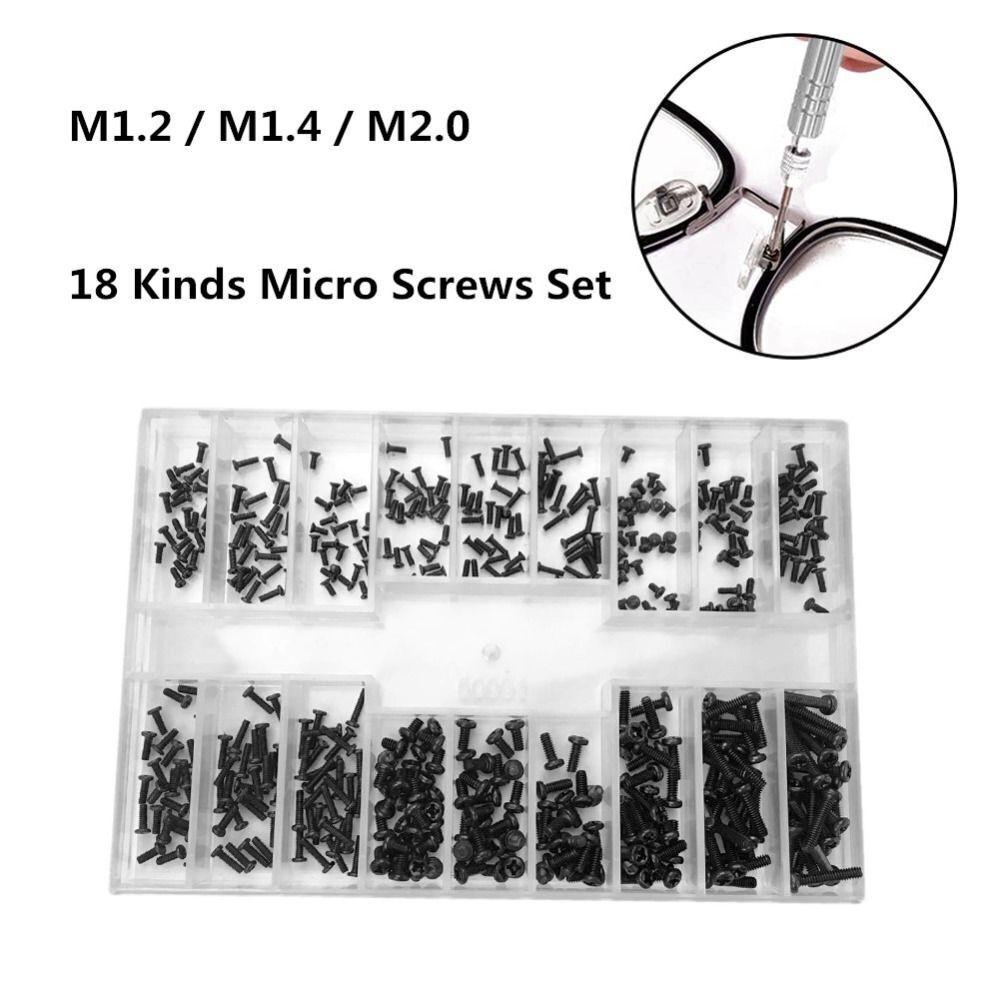 

Sunglasses Screws Assortment Mini Screws Assortment Kit Micro Screws Set Micro For Crafts DIY Projects Watch Repair 500pcs чорний