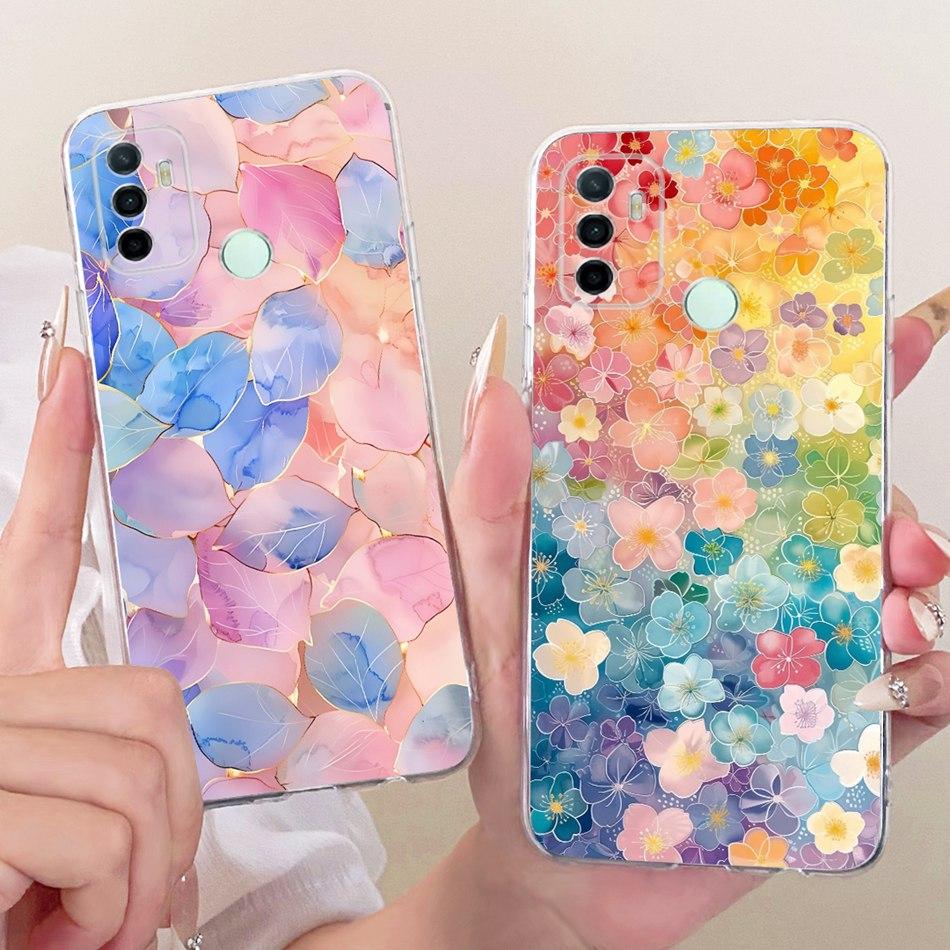 For OPPO A53 A32 A33 (2020) Cute Flower Butterfly Cat Painted Case For Oppo A53 CPH2127 CPH2131 Soft Silicone TPU Phone Cases