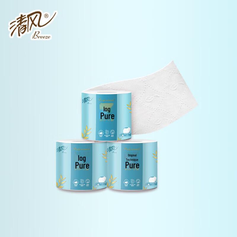 Qingfeng Original Wood Pure 4-Ply Toilet Paper, 24 Rolls