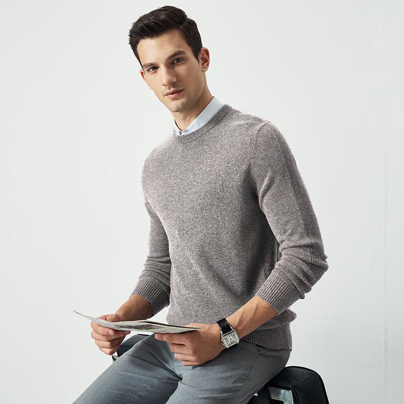 Men's 100% Lambswool Round Neck Pullover Sweater
