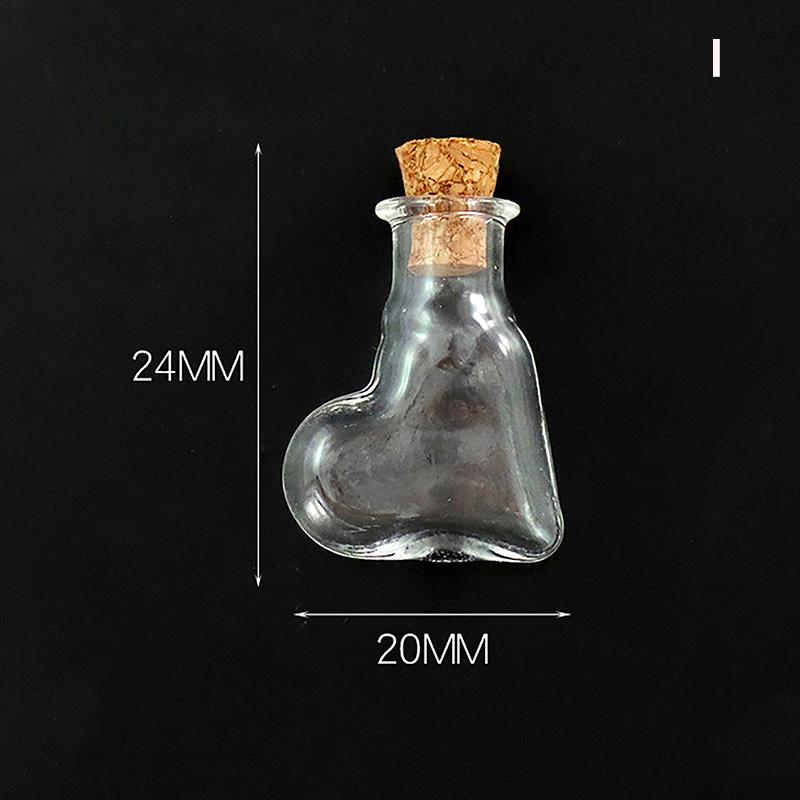10Pcs Glass Bottles Miniature Bottle Mini Cork Glass Vials Diy Mini Wishing Drifting Bottle Wedding Party Decor Glass Jars