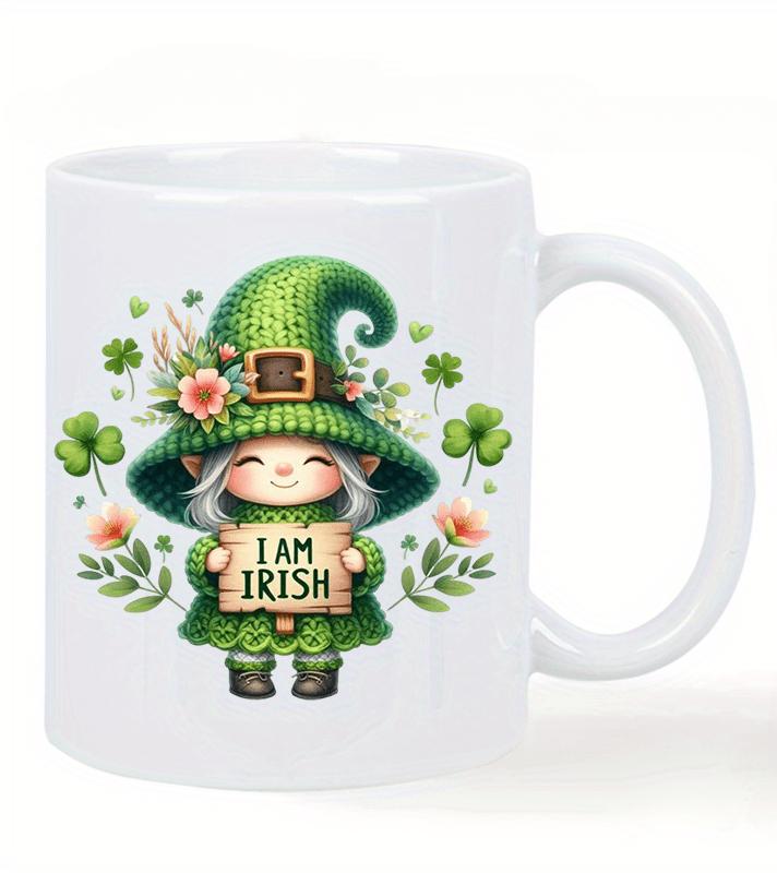 

Cute Irish Gnome Ceramic Mug - St. Patrick s Day Design, Perfect Gift for Coffee and Tea Lovers, Unique Novelty Present 320ml