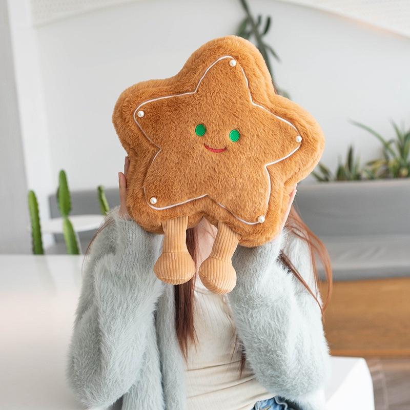 Simulation Cartoon Brown Star Tree Pillow Children Sleeping Plush Toy Doll Girl Gift Doll