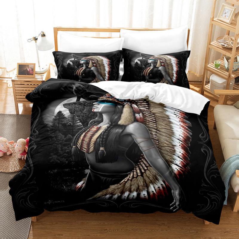 Egyptian Printing Series Bedding 3D Digital Printing Three-Piece Set